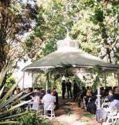 Nuptials under the gazebo in the garden