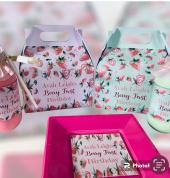 We design and make the most beautiful treat boxes, plates, cups and many more in any theme shape or size.  “Make, Creat, Decorate”