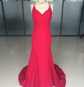 red evening dress