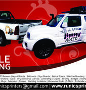 Vehicle design and Branding.  Stickers, Cars Magnets, Vehicle Wraps, Sunscreen etc.
