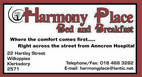 Harmony Place Bed and Breakfast