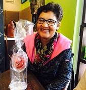 toffee filled wine glass with customized glass coaster at bottom