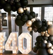 LED lights as well standard lighting including string lights for your out door events are available for hire.  Black and white Marquee Letters, 3D Stand alone. Comes with complimentary cool white LED bulbs available in 1m and 90cm in Height.