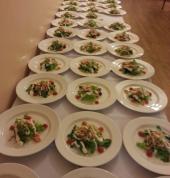 Plated starters for a banquet