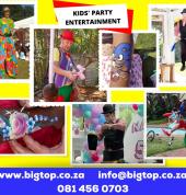 Clown Magician, Balloons, Face Painting, Stilts, kids birthday party Durban, PMB, and all over KZN